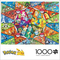Buffalo Games - Pokemon - Stained glass starter - puzzle jigsaw 1000 piese Puzzle Naty Shop