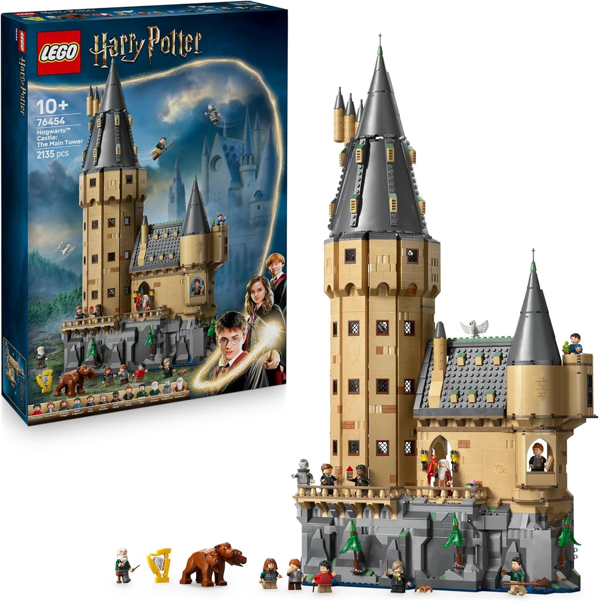 LEGO Harry Potter Schloss Hogwarts: Der Hauptturm - Spielzeug mit fliegendem Schlüssel, Zauberschachzimmer, 12 Minifiguren - Geschenk für Jungen, Mädchen & Erwachsene Fans ab 10 Jahren - 76454