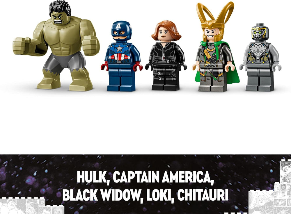 LEGO Marvel Avengers Vs. Leviathan, jucărie de construcție, set cu Hulk și minifigurinele Captain America, Loki, Black Widow și Chitauri, set de joacă Avengers pentru băieți și fete de peste 7 ani 76290 Seturi de constructie Besuche den LEGO-Store