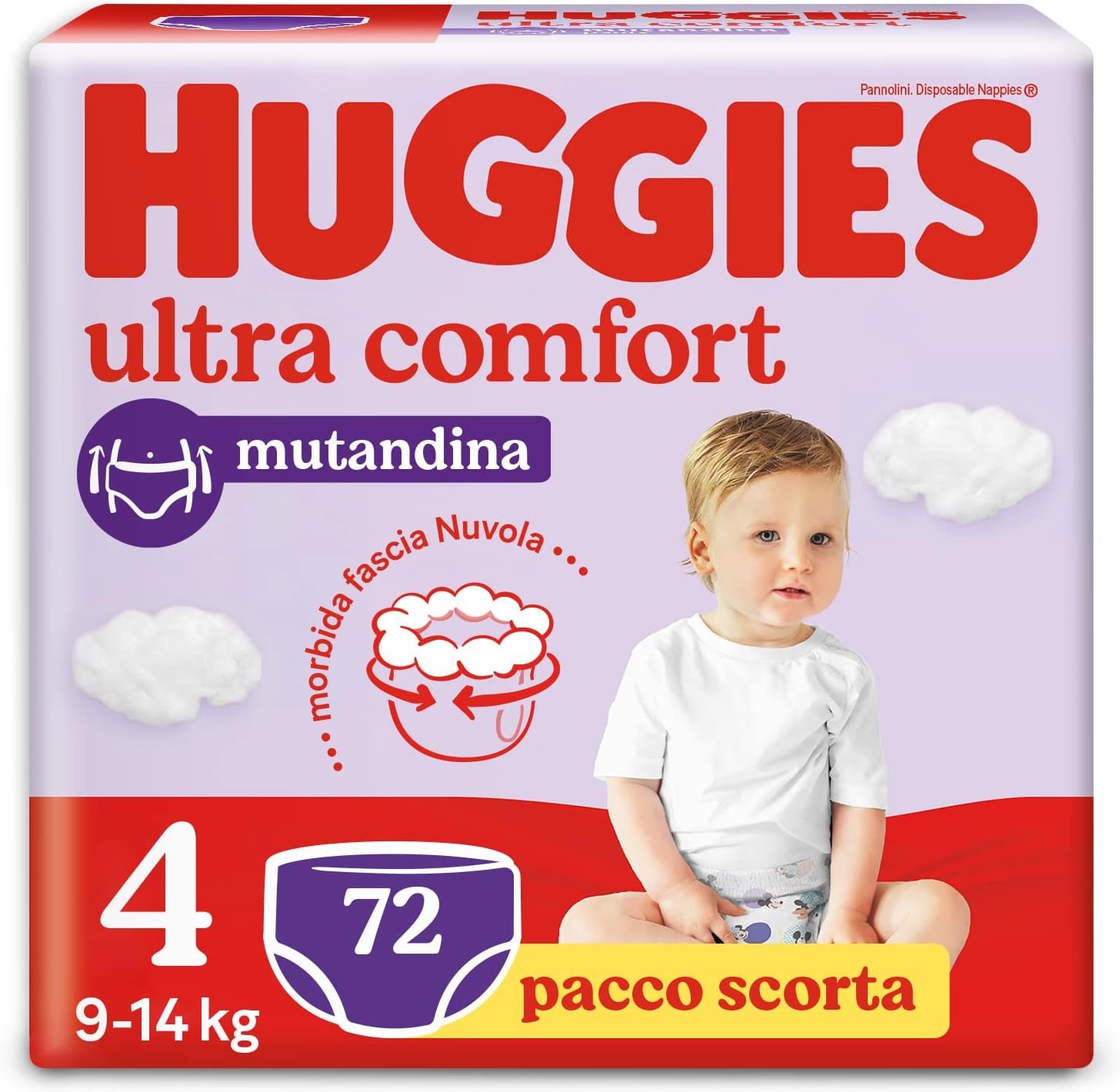 Scutece Huggies Ultra Comfort, mărimea 4 (9-14 kg), pachet de 72 de scutece