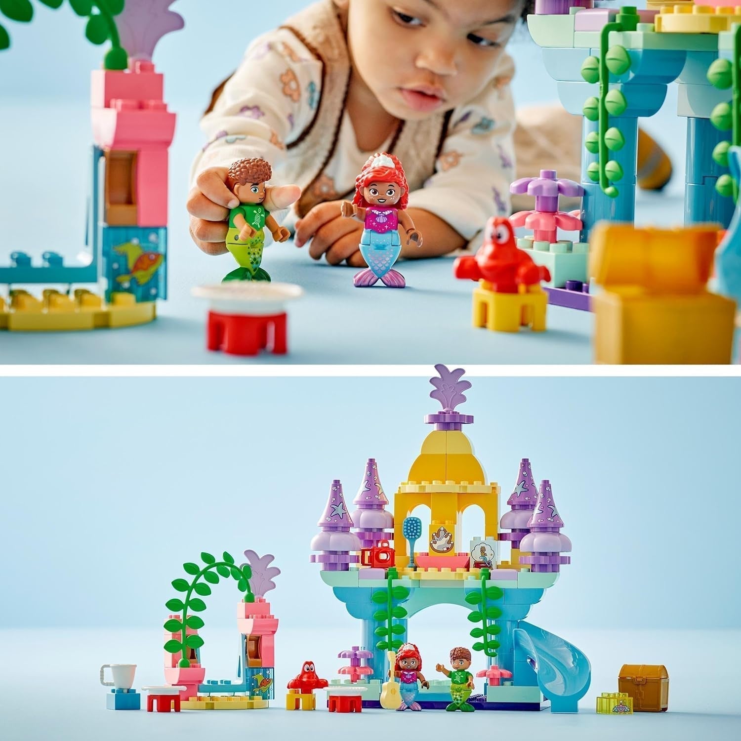 LEGO DUPLO | Disney Ariel's Magical Underwater Palace, jucărie educativă pentru Ariel sirena, castel subacvatic pentru copii cu vârsta de peste 2 ani 10435 Seturi de constructie Besuche den LEGO-Store
