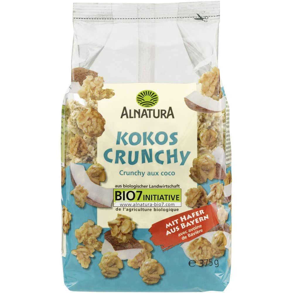 Muesli crocant organic cu nucă de cocos, 375 g