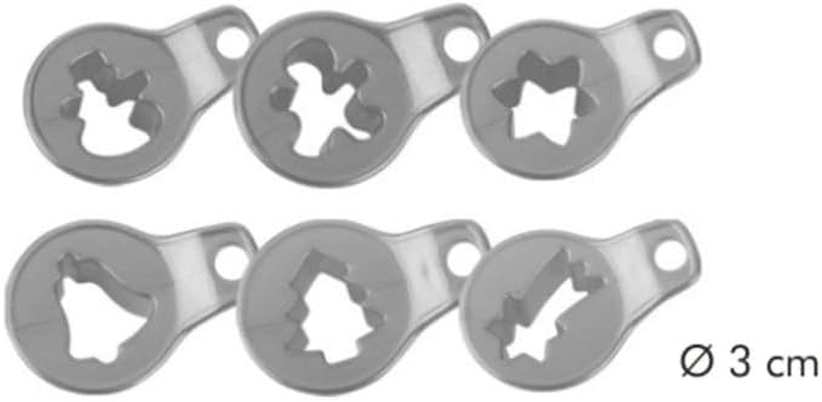 Forme de biscuiți de Crăciun Tescoma 630912 pentru fursecuri Linzer Delicia, 8 bucăți, verde/galben/roșu