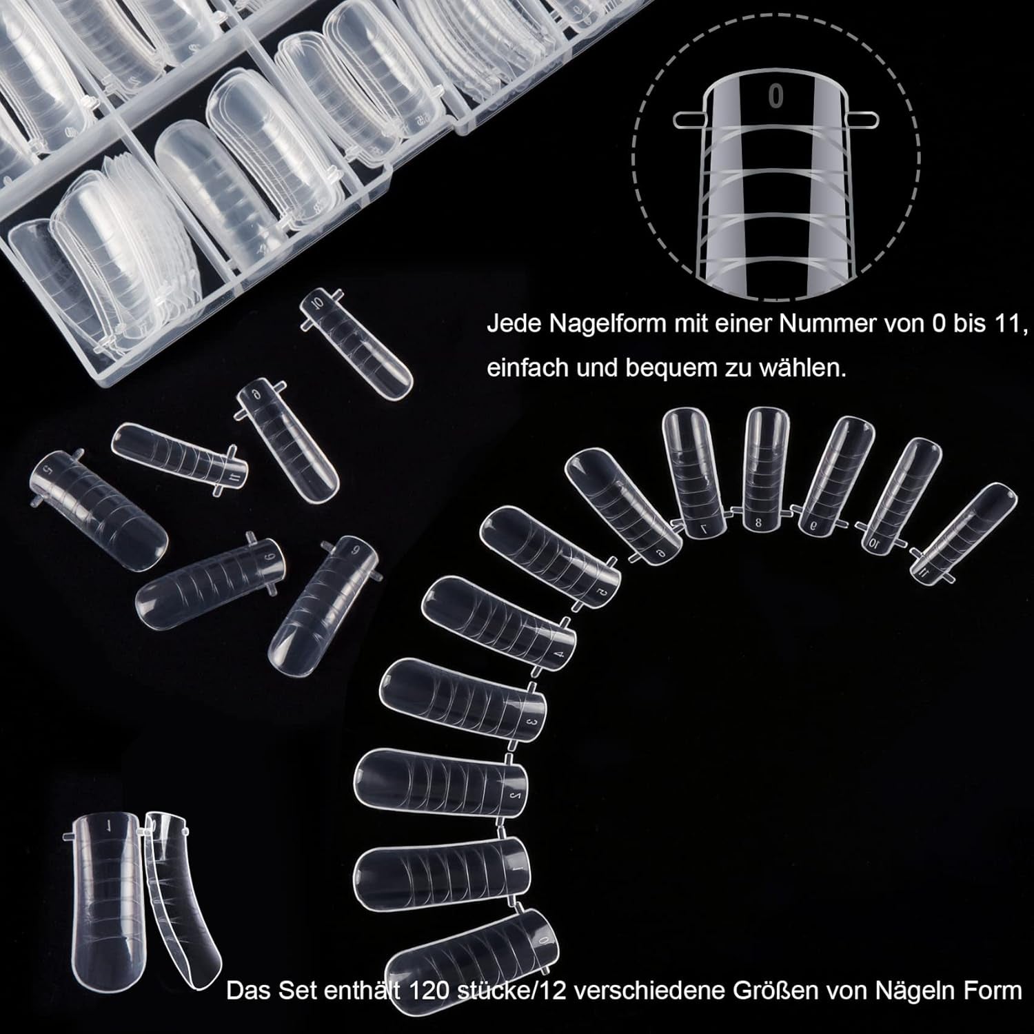 Set de 120 de forme duble pentru unghii, șabloane pentru extensii de unghii cu pensulă roz cu două capete, clemă pentru vârful unghiilor, separator de degete din burete și pilă de unghii pentru unghii Polygel