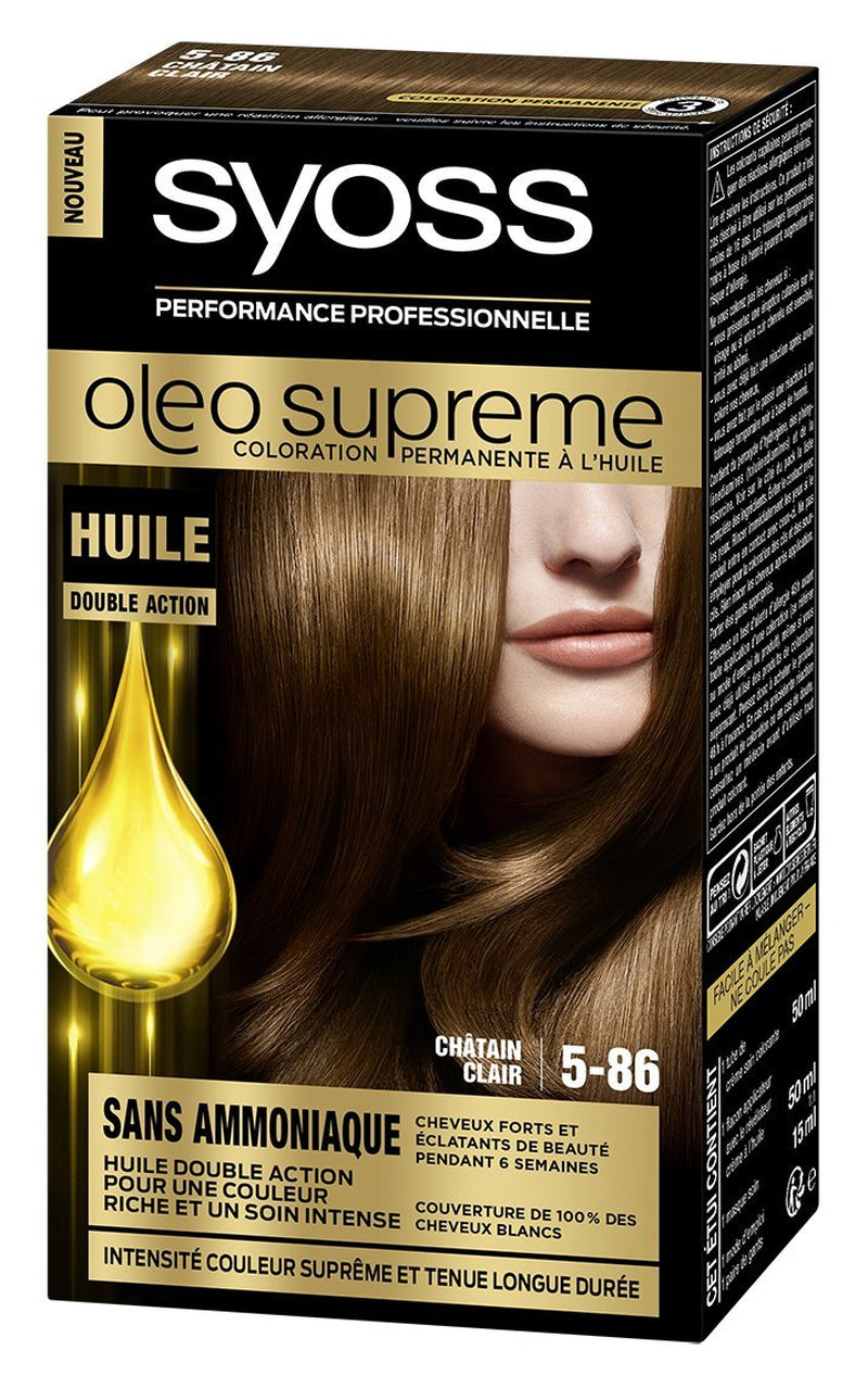Syoss - Oléo Suprême - Culoare permanentă a părului - 5-86 Castaniu deschis Vopsea pentru par Naty Shop Titlu implicit