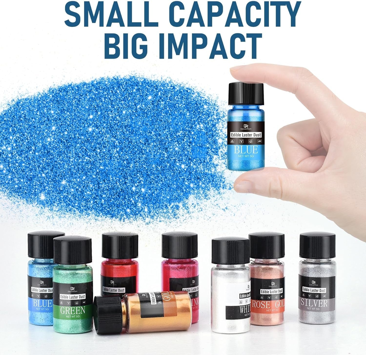 Set de sclipici comestibil - 4 culori pudră sclipici comestibilă - pudră inaromă pentru băuturi și prăjituri, ciocolată, decorațiuni cocktail, pudră colorant alimentar cu sclipici, sclipici comestibil (5 g/sticlă)