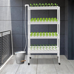 Kit de cultivare hidroponică cu 108 locuri de plantare, 4 niveluri cu pompă de apă. Sistem de cultivare hidroponică fabricat din țevi din PVC-U de calitate alimentară pentru acasă, balcon, grădină și legume de pe balcon.