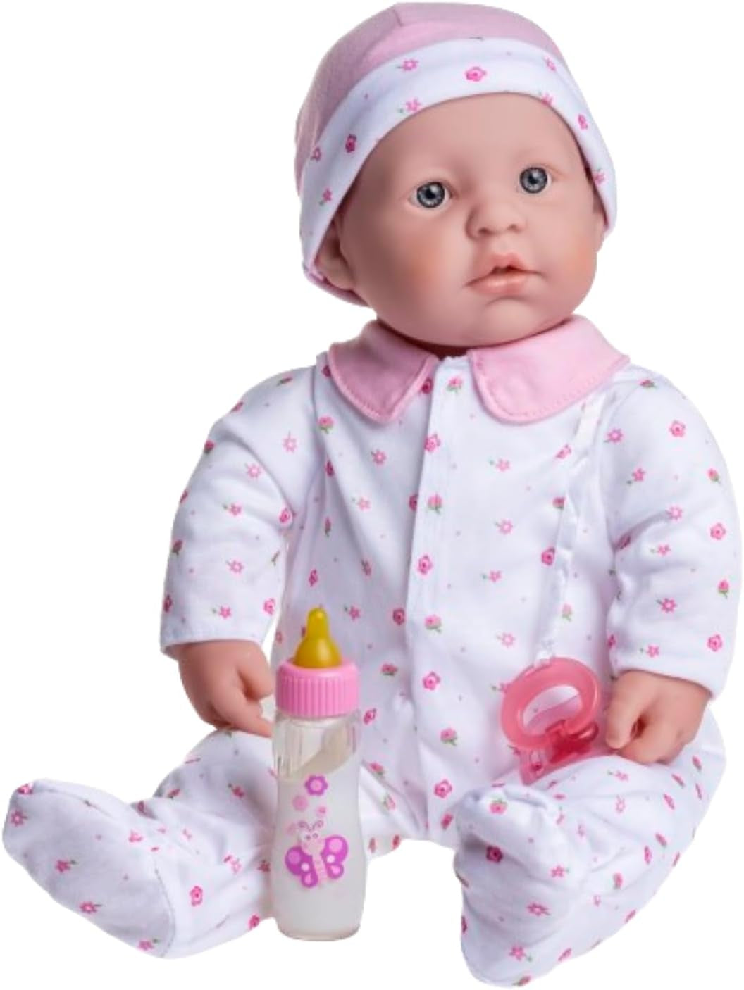 JC Toys La Baby Puppe, 51 cm, weicher und waschbarer Körper, magische Flasche und Schnuller, Blau, entworfen in Spanien, ab 2 Jahren