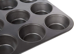 Wenco Muffinform 12Er Antihaft Backblech, Spülmaschinengeeignet, Karbonstahl – Muffinblech Für 12 Muffin – Hitzebeständig Bis 220°C, Schwarz Matrite si tavi pentru copt Naty Shop