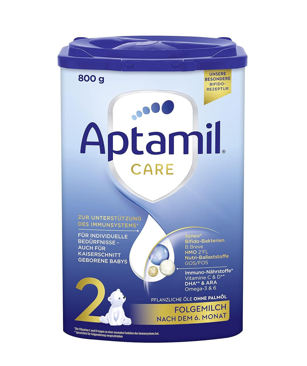 Aptamil Care 2 – Lapte de continuare după 6 luni, cu Omega 3 și 6, DHA și ARA, fără ulei de palmier, hrană pentru bebeluși, lapte praf, 1 x 800 g (pachet de 6)
