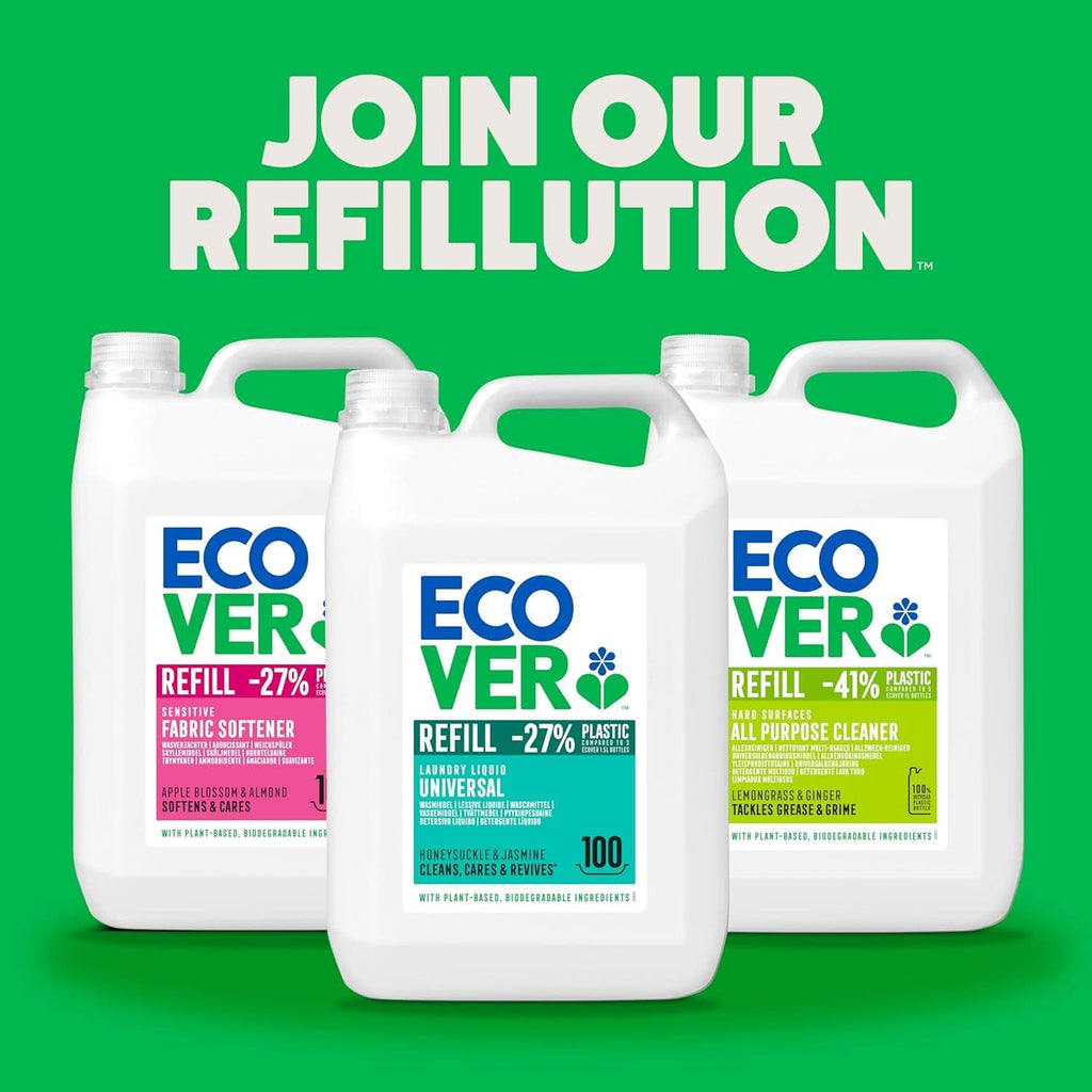 Ecover Delicate Detergent Black & Dark - Lime & Lotus (5 litri, 111 spalari), Detergent lichid cu ingrediente vegetale pentru rufe închise la culoare Naty Shop