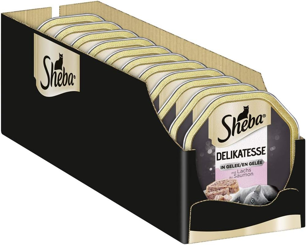 Hrană umedă pentru pisici Sheba, Delicatess în jeleu cu somon, 2 x 11 x 85g