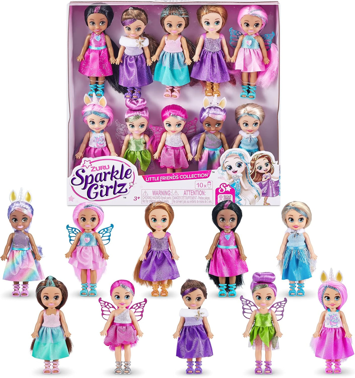 -Păpuși-4,7"-Set de colecție Fantasy Little Friend de 10