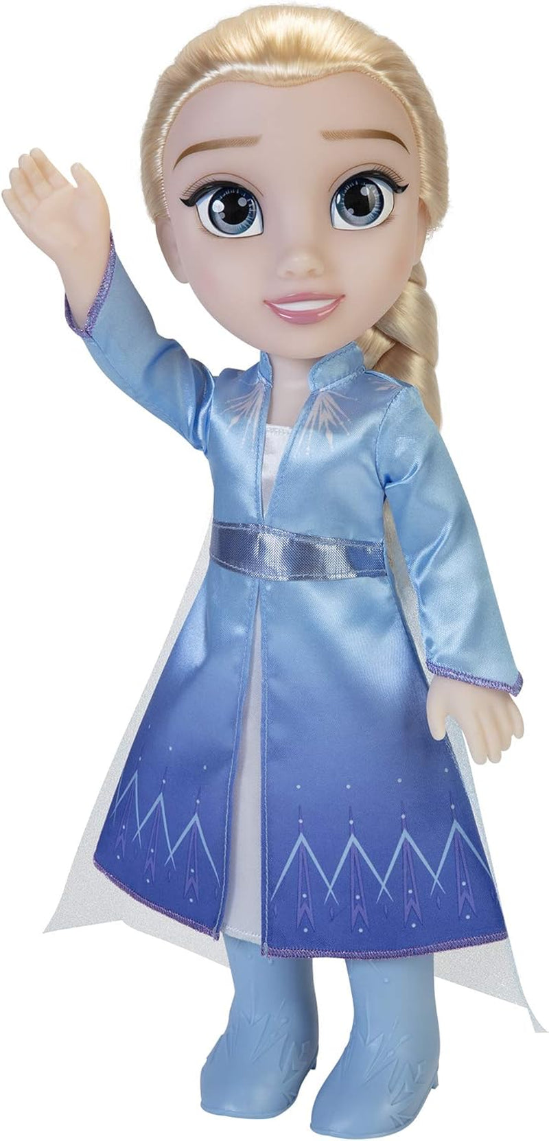 Păpușa Elsa de călătorie Disney Frozen 2, păpușă de 35 cm cu rochie inspirată din filmele cult, cizme și păr lung împletit pentru distracție suplimentară în joacă, pentru fete cu vârsta de 3 ani și peste