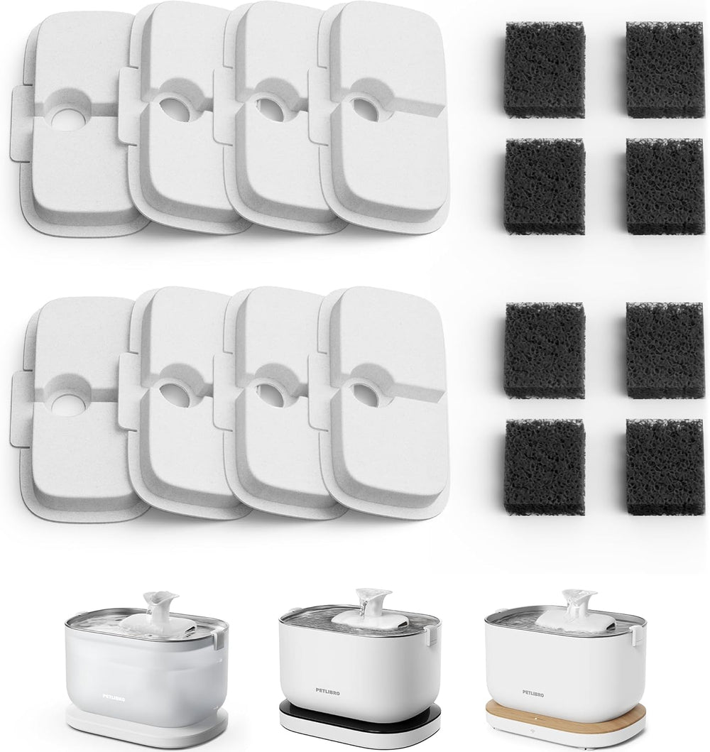 PETLIBRO Filter Katzenbrunnen 8er Pack für Dockstream Trinkbrunnen für Katze PLWF005, PLWF115, PLWF105, PLWF305, 4-Monats-Set PETLIBRO Trinkbrunnen Filter Ersatzfilter für Katzentrinkbrunnen