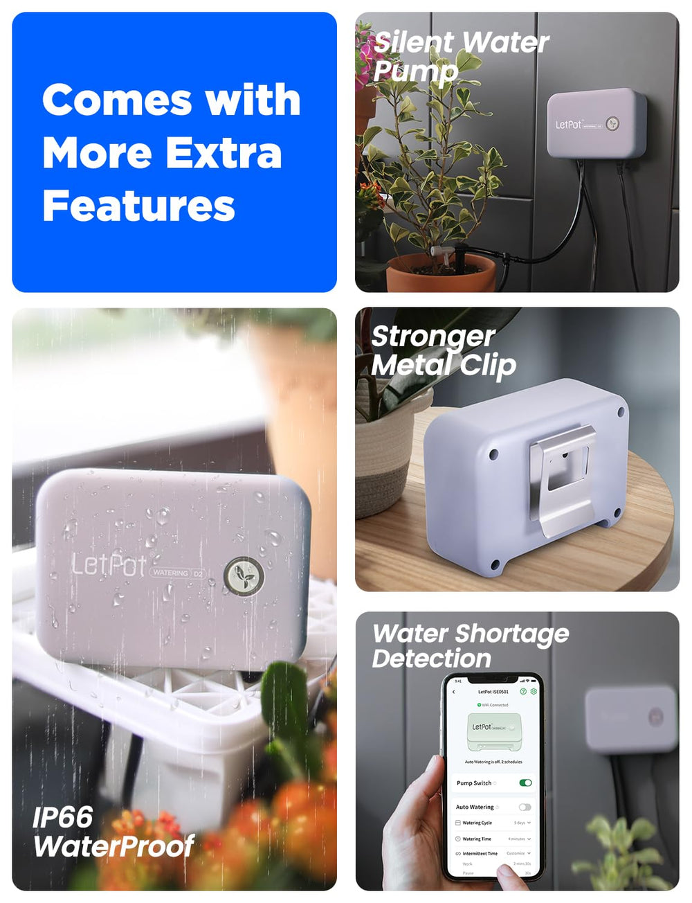 Sistem automat de udare WiFi pentru interior, sistem de udare cu telecomandă prin aplicație pentru 10 plante în ghiveci, kit automat de irigare prin picurare, udarea plantelor de apartament (gri) (gri, Gen-3)