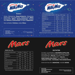 Pachet mixt de mini ciocolată, 71 de mini gustări de ciocolată (Mars, Snickers, Bounty, Twix, Milky Way) sub formă de dulciuri, ideale pentru o seară de fotbal american (1400g)