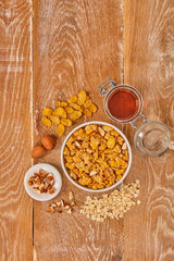 Dr. Oetker Vitalis Crunchy Flakes: Musli crocant cu fulgi de porumb și bucăți de migdale, pachet de 5 (5 x 600g)