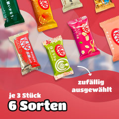 Cutie Sampler - 18 KitKat Japan Minis | Cutie Sampler cu Dulciuri Japoneze, Idee de Cadou cu Gustări Japoneze, cutie surpriză populară cu Matcha și alte soiuri rare.