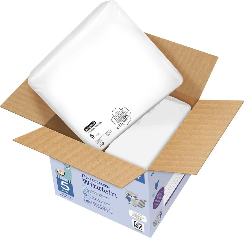 Scutece Premium Active Plus, mărimea 5, Junior 12-25 kg, pachet Jumbo, 2 x 36 bucăți, 72 bucăți