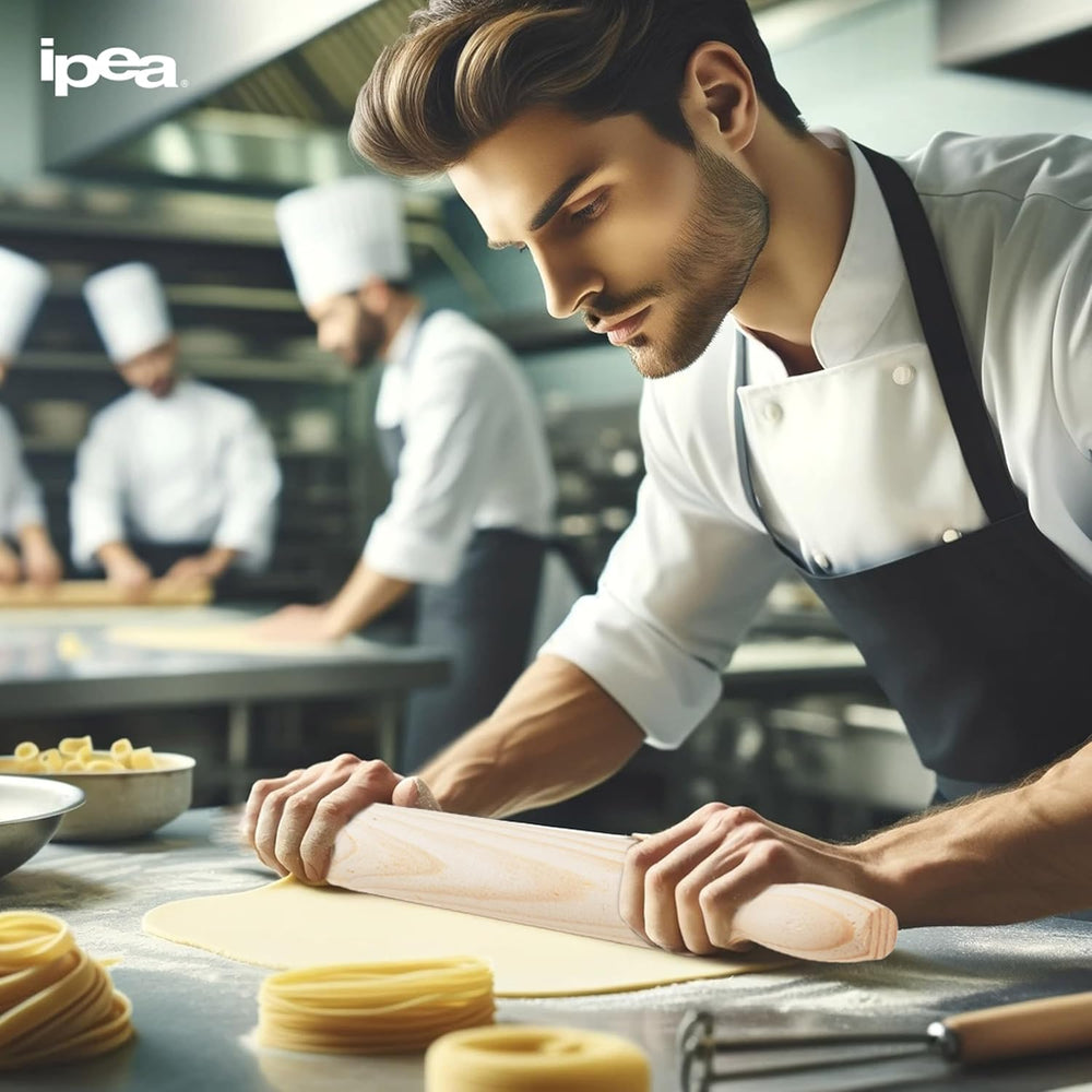 Sucitor din lemn cu mânere – 40 cm x 4 cm – Sucitor antiaderent pentru întinderea și frământarea pastelor proaspete, a pizzei, a fursecurilor, a ravioli-ului, a prăjiturilor, a produselor de patiserie – util în bucătărie