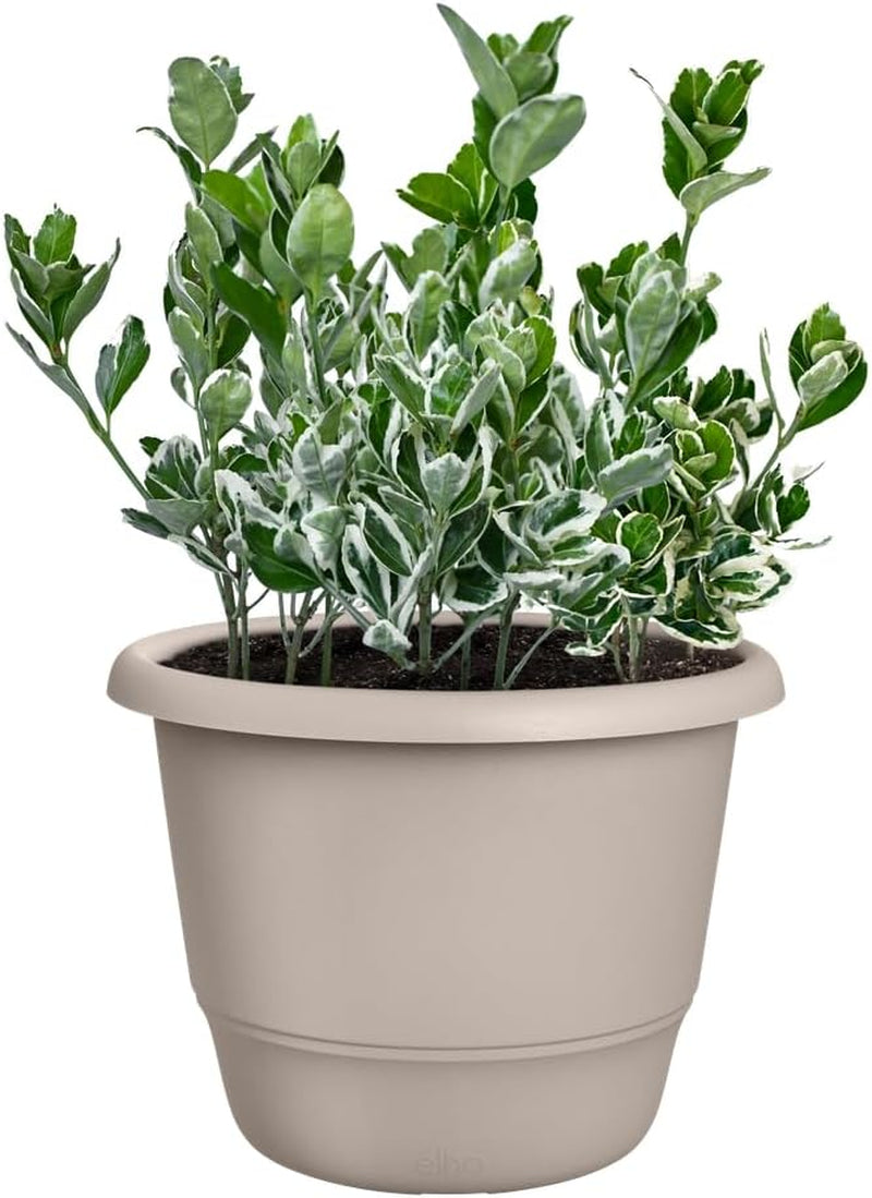 elho Amiga Round 47 - Ghiveci pentru flori pentru interior și exterior - 100% plastic reciclat - Ø 47,0 x Î 35,3 cm - Bej/Bej Ciupercă