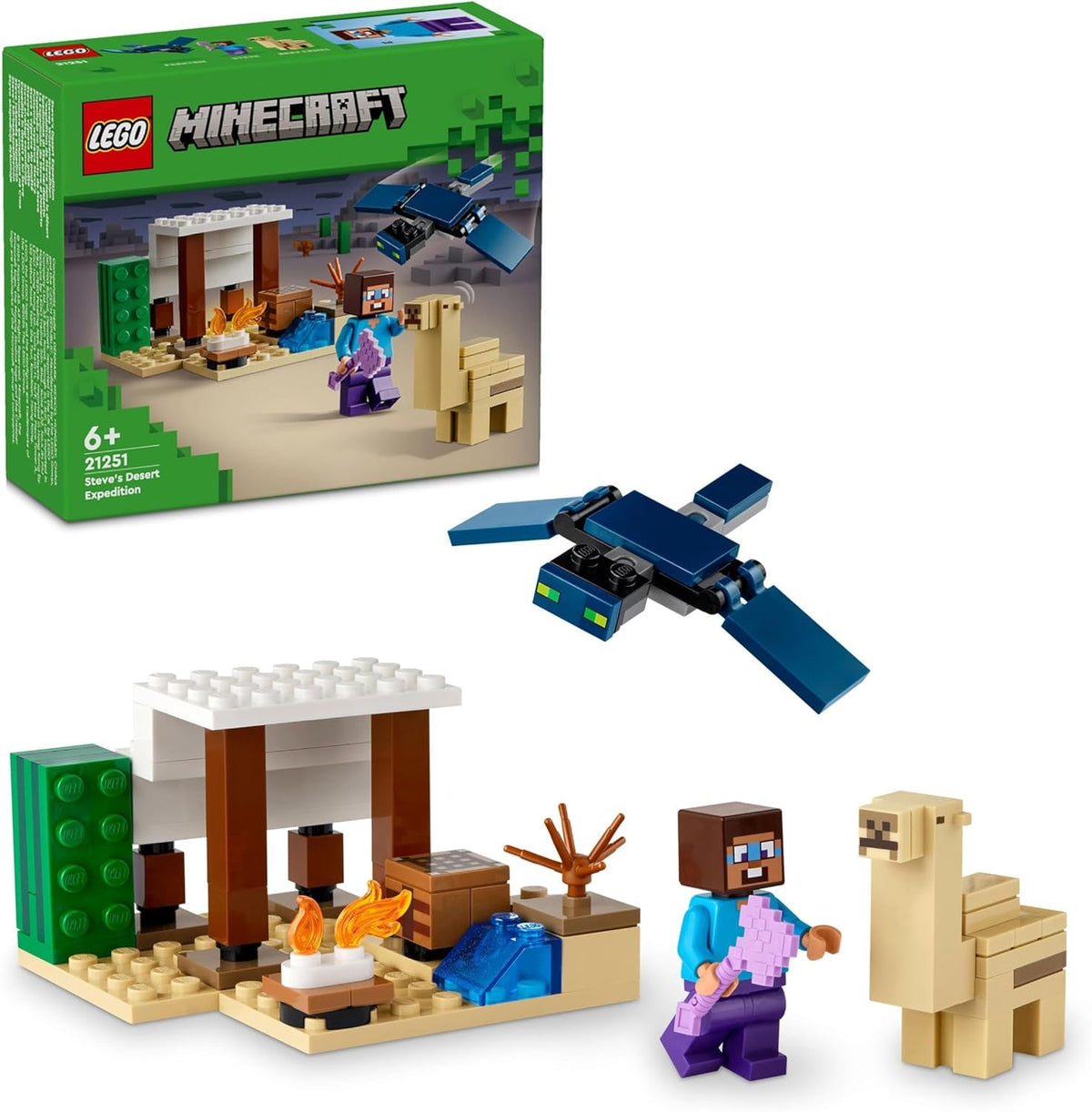 LEGO Minecraft Steve's Desert Expedition, set de joc video pentru băieți și fete, biom cu Steve, casă, figurine și jucărie Camel, cadou de gamer pentru copii de la 6 ani 21251 Seturi de constructie Besuche den LEGO-Store Titlu implicit
