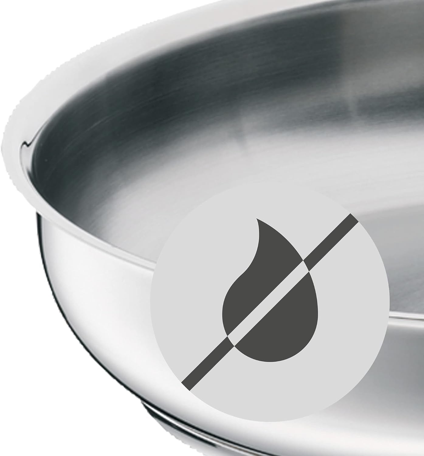 WMF Profi tigaie 28 cm, inducție, tigaie din oțel inoxidabil, neacoperită, rezistentă la cuptor Oale si Tigai Naty Shop