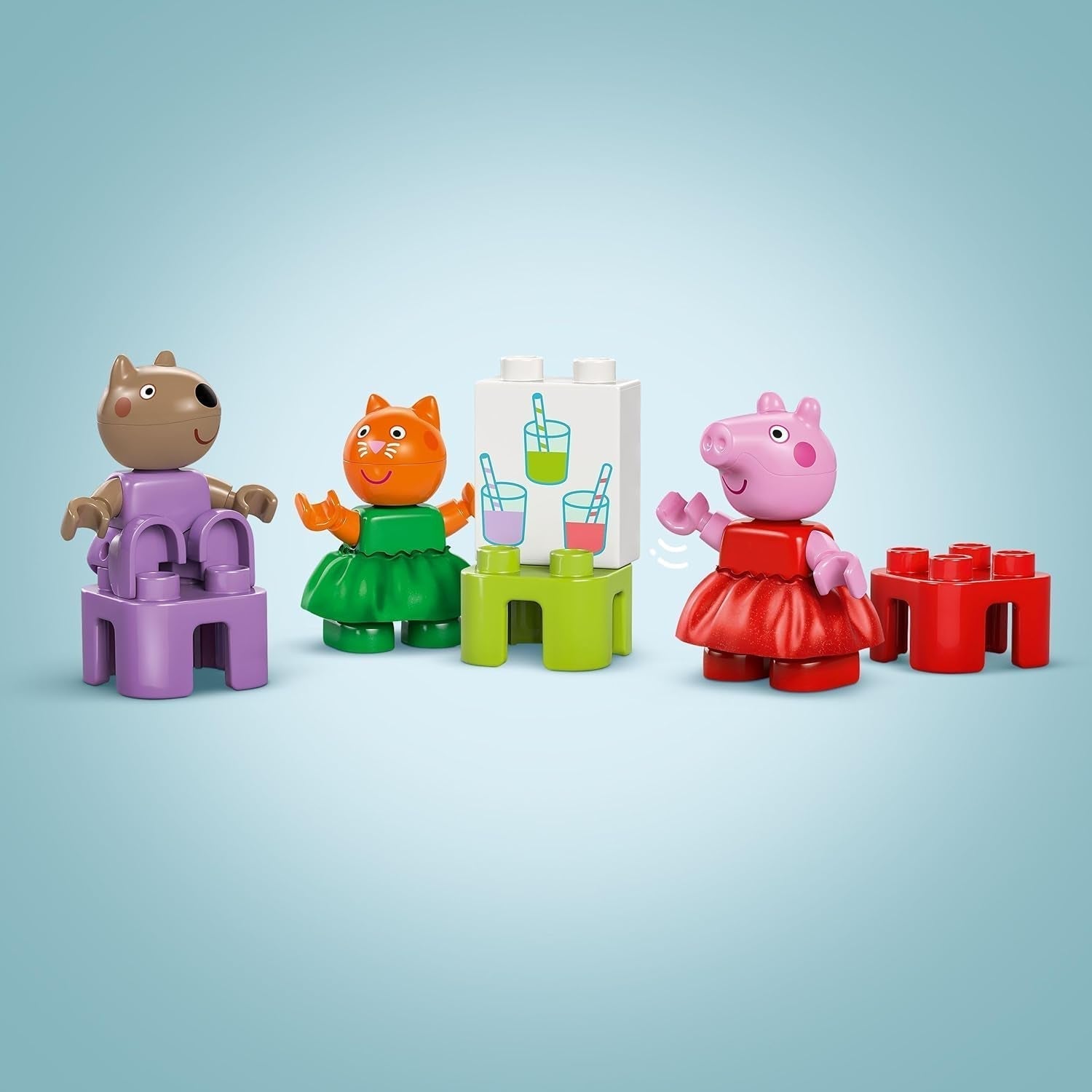 LEGO DUPLO Peppa Wutz Fairground - Jucării pentru copii și jucării pentru abilități motorii pentru vârsta de 2+ - Jocuri preșcolare cu roată mare, tobogan și 3 figuri, inclusiv Mollie Kitty și Klausi Kläff - Cadou pentru copii 10453 Seturi de constructie Besuche den LEGO-Store