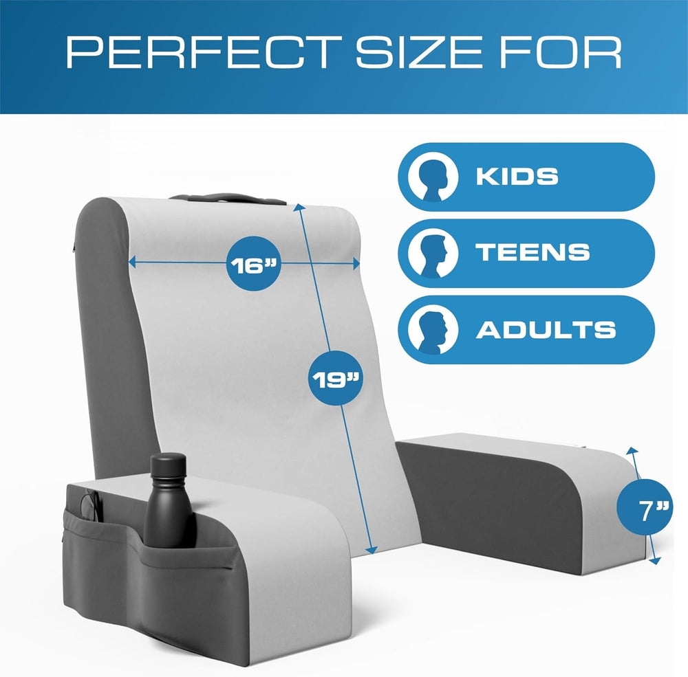 Pernă de citit tip pană, pernă de spătar pentru stat în pat, pernă cu brațe pentru TV, cărți, jocuri, dormitor, suport pentru spate (gri/alb, standard)