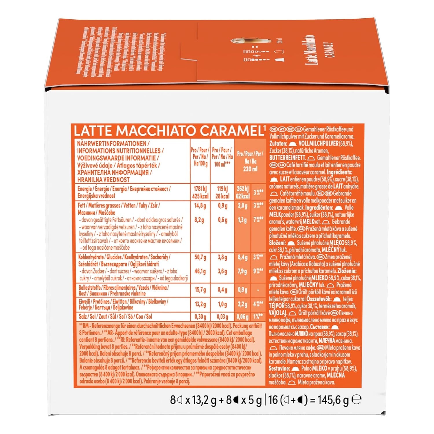 NESCAFÉ DOLCE GUSTO Latte Macchiato Caramel Kaffeekapseln 3er Pack (3 x 16 Kapseln)