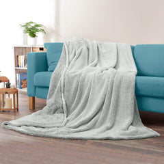 Aqua-Textil Fluffy cuddly pătură 150 X 200 Cm Gri Alb Melange Plush TV pătură Bedspread Sherpa Fleece Oeko-Tex Ottawa Paturi si Cuverturi Besuche den aqua-textil-Store