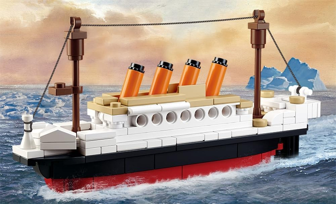 Sluban Klemmbausteine SlubanM38-B0576 SL95336, Kleiner Bausatz (194 Teile) [M38-B0576], Spielset, Klemmbausteine, Schifffahrt, mit Spielfigur, Titanic, bunt