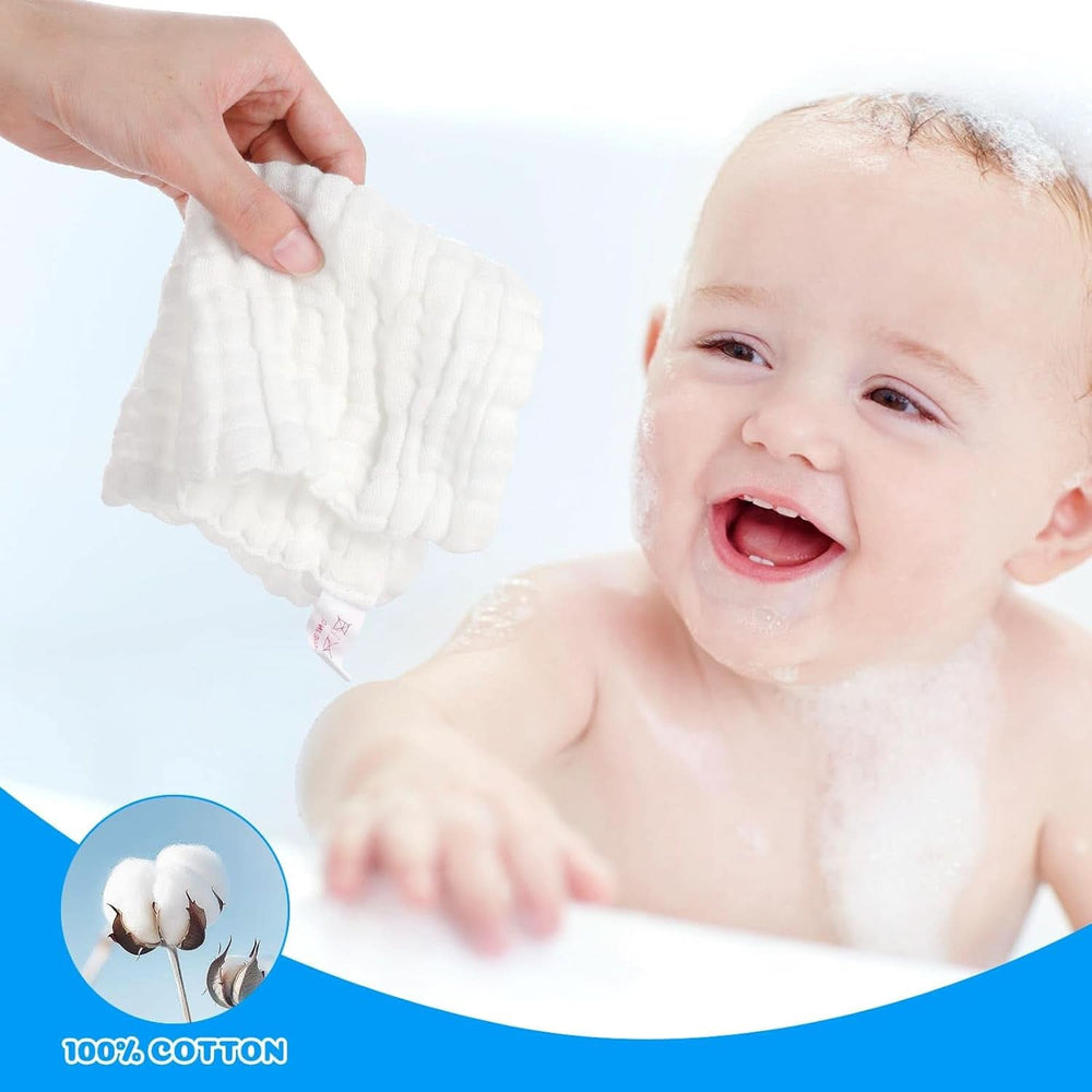 Prosoape de spălat pentru bebeluși EXTSUD, pachet de 10 prosoape de muselină pentru bebeluși Mama si Copilul Naty Shop