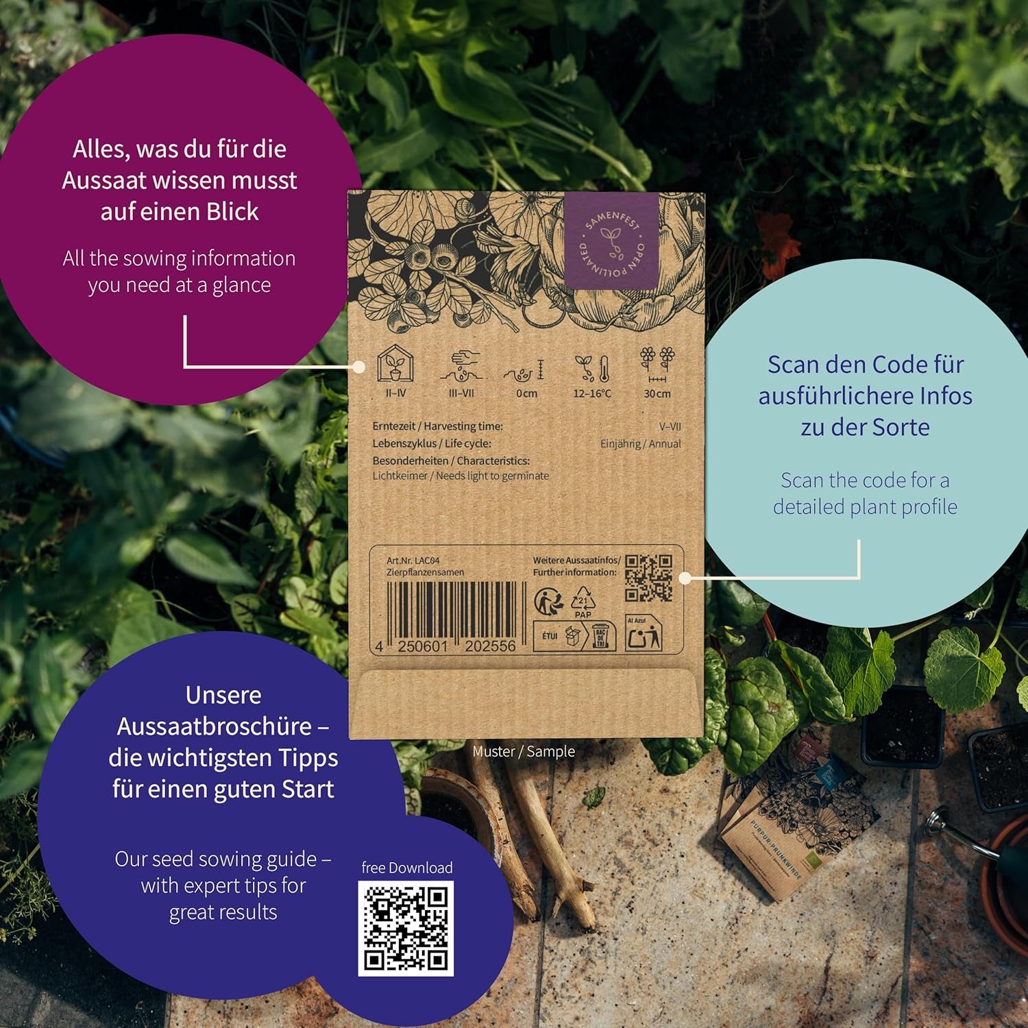 Semințe Magic Garden - Plante fermecate cu 6 ierburi magice: pelin, mătrăgună, mandragoră și multe altele - Plante de tămâie pentru a le cultiva singur și a le oferi cadou