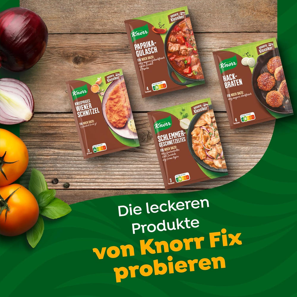 Knorr Fix Würzmischung Paprika-Gulasch für eine leckeres Fleischgericht mit natürlichen Zutaten 4 Portionen