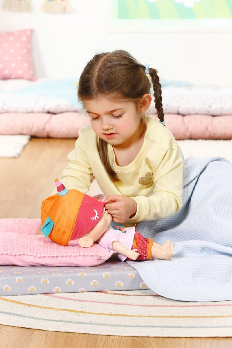 Baby Robin, 30 cm große Babypuppe mit beweglichen Augen und lustigen Soundfunktionen, inklusive Shirt, Hose, Mütze, Strampler, Flasche und Schnuller, 905586 Zapf Creation