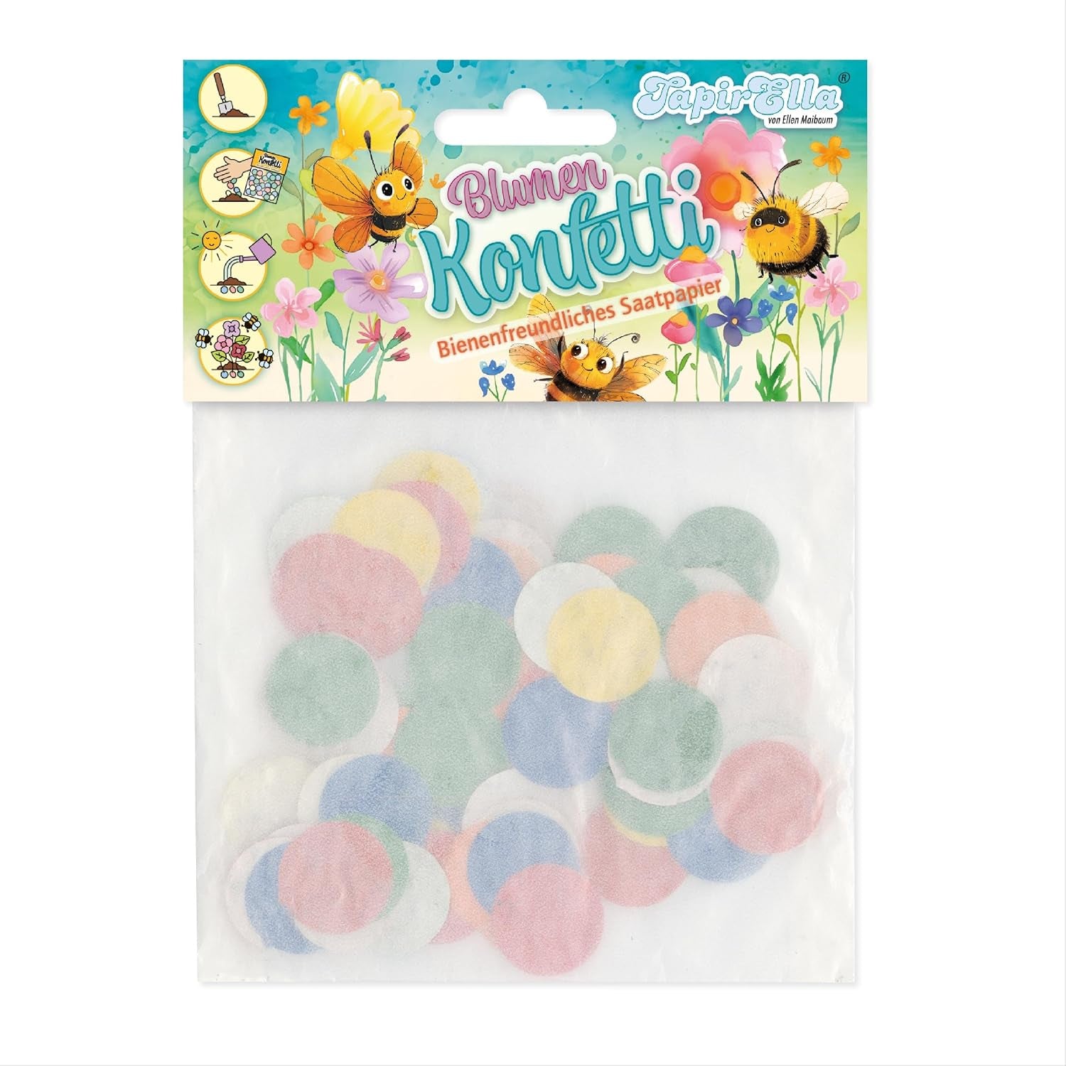 Blumen Konfetti, Wildblumen Mix, Samen Konfetti Mit Einem Mix Aus Bunten Blumen, Paradies Für Bienen Von Lutz Mauder, Saatpapier Mix, Geschenk, Dekoration (Ca. 150 Stck.)