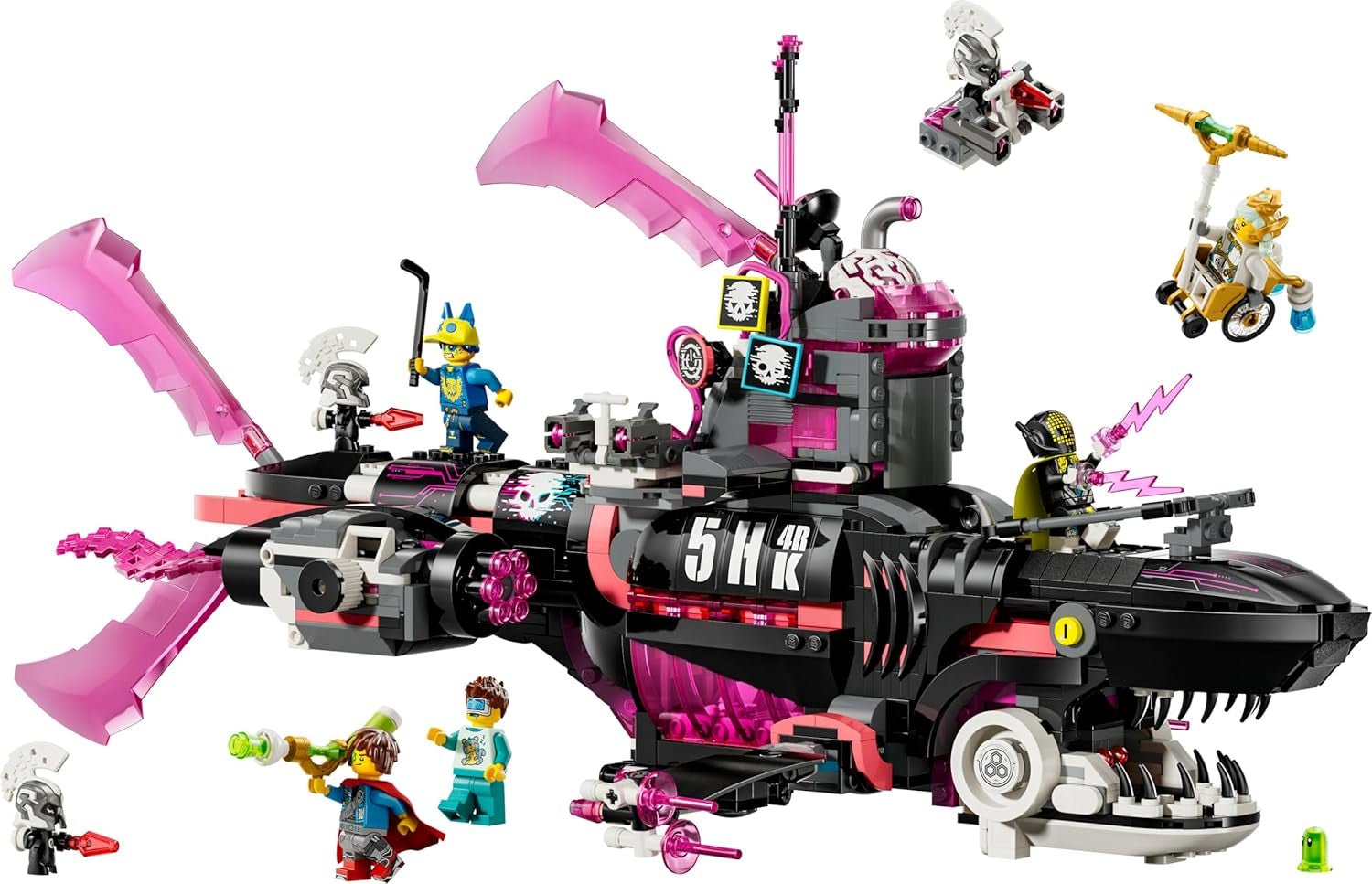 LEGO DREAMZzz Albtraumhai-U-Boot - Modulares Set mit 2 Baumöglichkeiten, 2 abnehmbaren Fluggeräten und 5 Minifiguren, inkl. Mateo und Astrid - Geschenk für Mädchen und Jungen ab 9 Jahren - 71500
