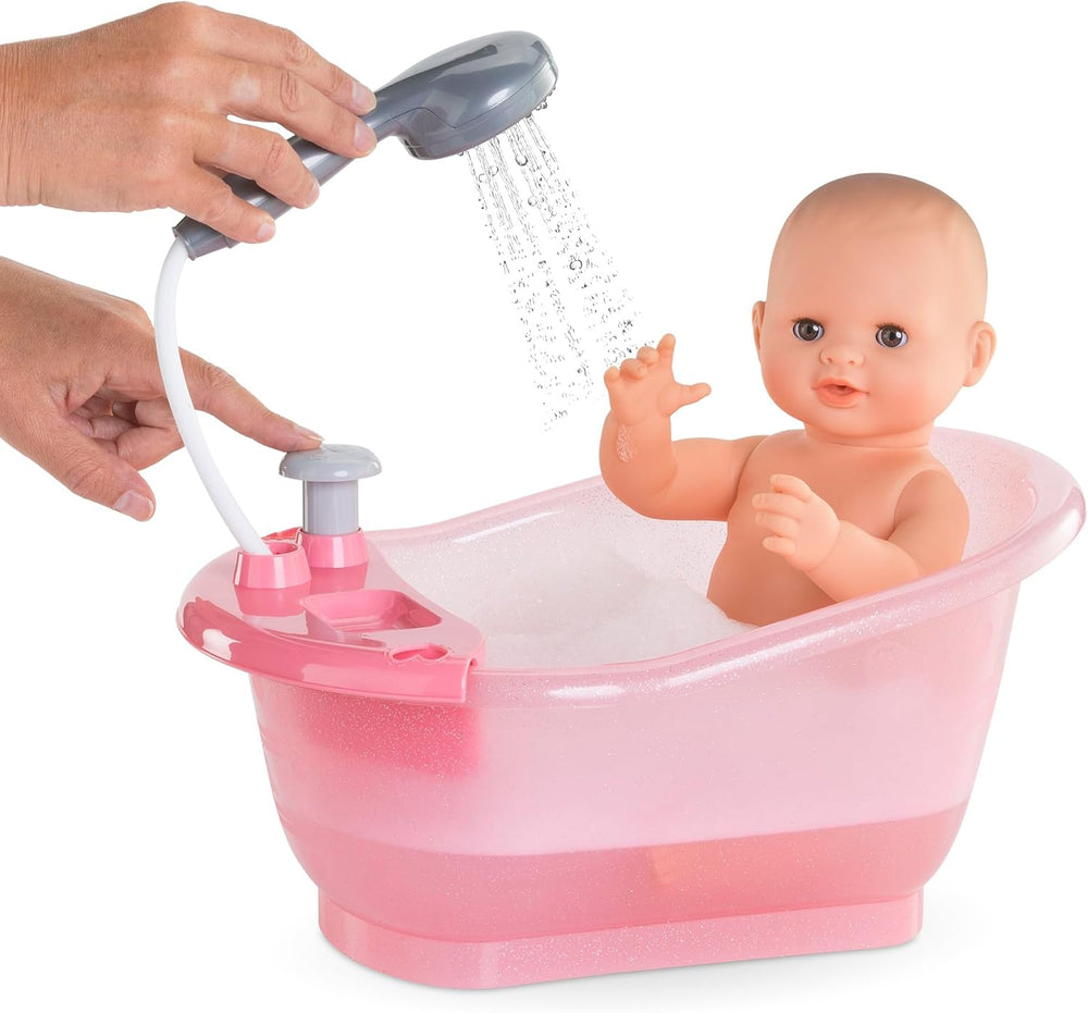 Corolle 9000141660 - Cadă de baie Mon Grand Poupon, cu funcție de pompă și rățușcă de cauciuc pentru toate păpușile de 30-36 cm, 32,5 cm, de la 3 ani
