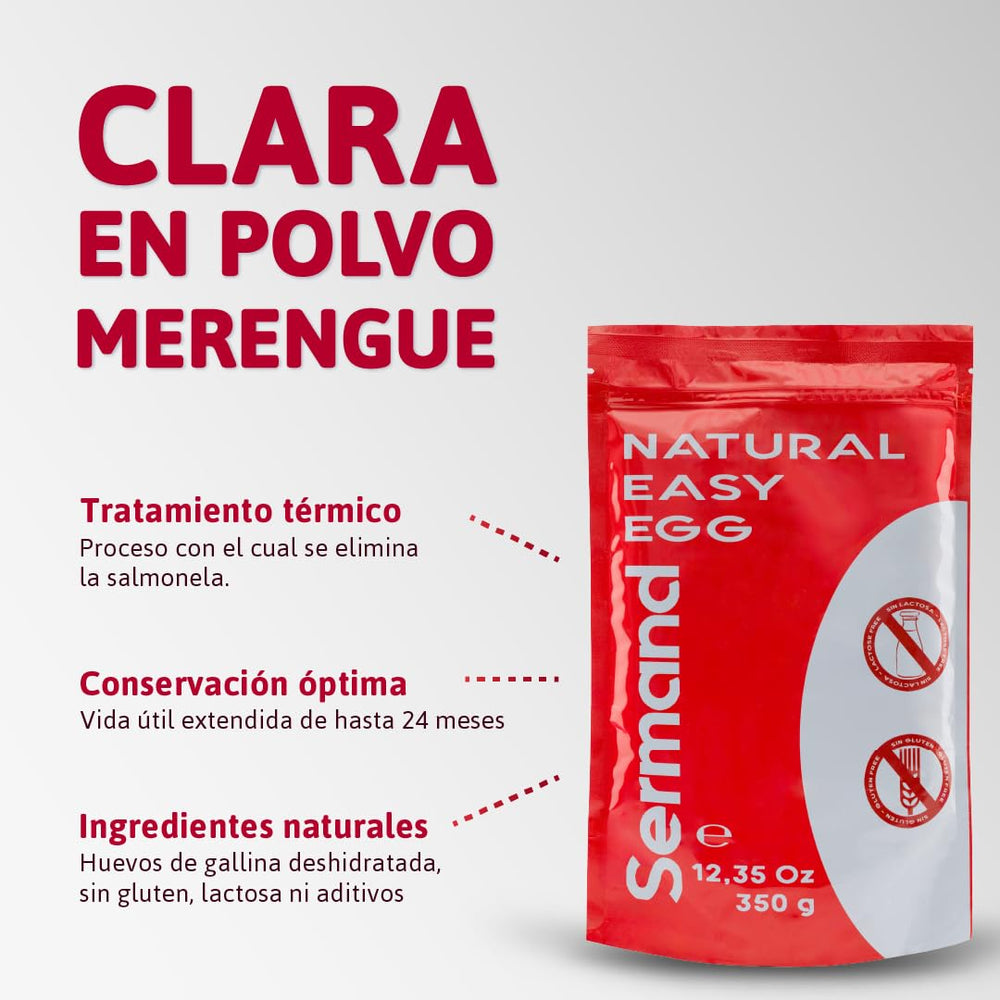 Eiweißpulver für Baiser (350 g) | Pasteurisiertes Eiklar | Getrocknetes Eiweiß | Laktosefrei | Glutenfrei | In wiederverschließbarem Zip-Beutel