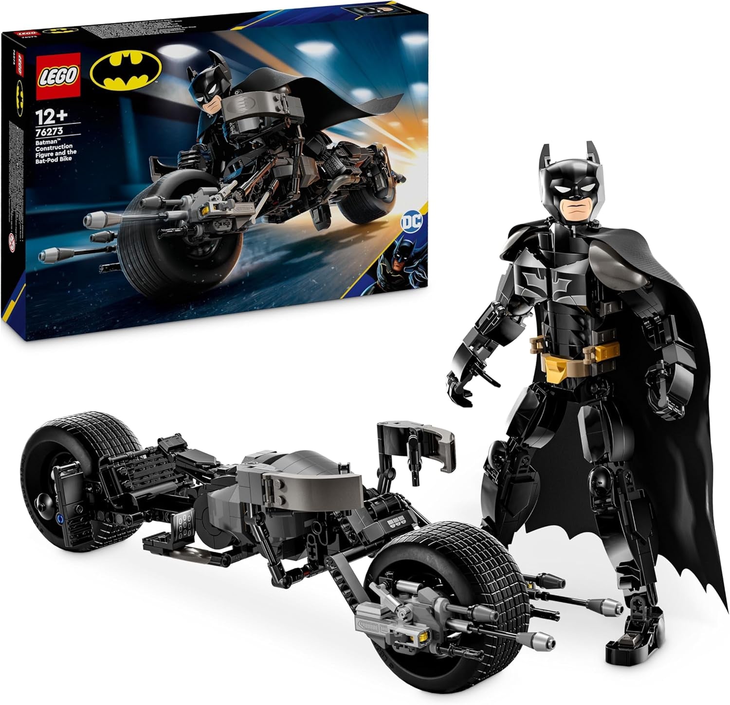 LEGO DC Batman: Batman figurină de construcție cu Batpod, jucărie pentru filmele cu supereroul, set de joacă de aventură pentru copii, cadou pentru băieți și fete 76273 Seturi de constructie Besuche den LEGO-Store Titlu implicit