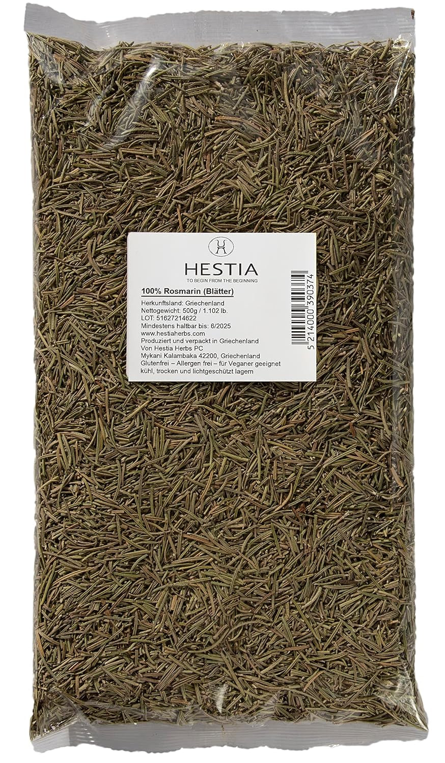 Hestia Herbs Griechischer getrockneter Oregano 500 g, Allergenfrei – Vegan – GVO-frei