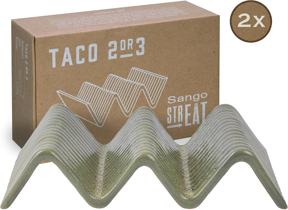 CreaTable, 33984, seria Street Food, set de veselă pentru 2 persoane, suport Street Taco 2 din gresie, potrivit pentru mașina de spălat vase și cuptorul cu microunde, producție de calitate