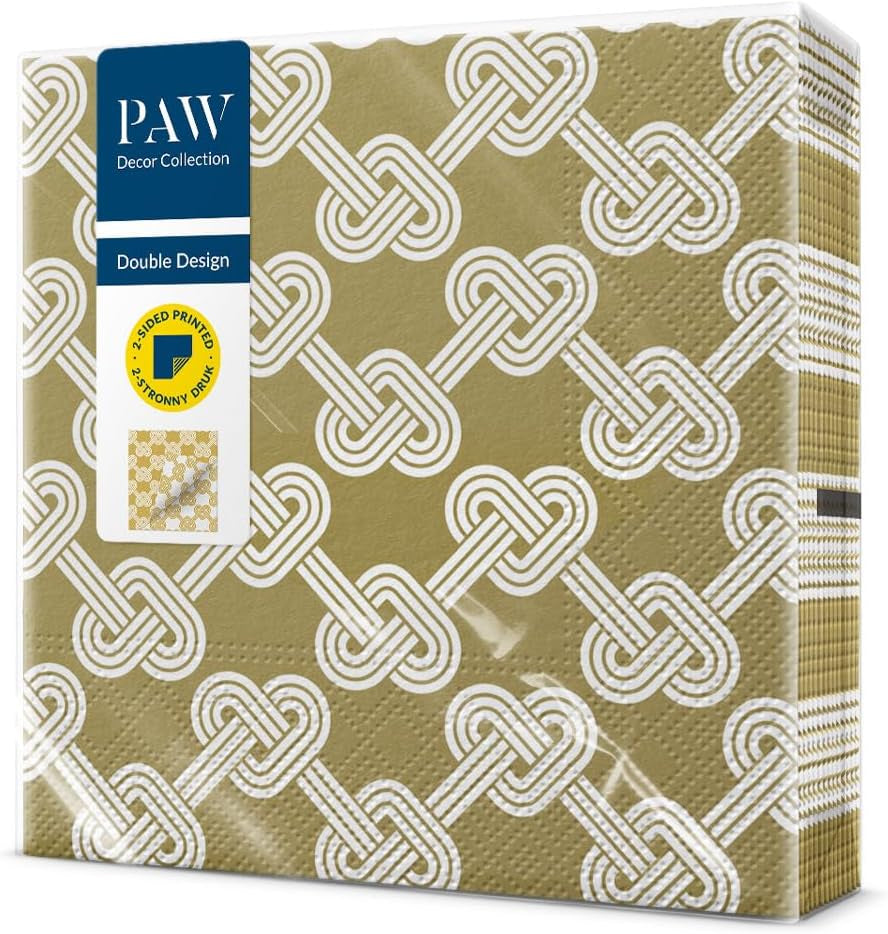 PAW - Șervețele față-verso 3 straturi (33 X 33 cm) I 20 bucăți I Perfect pentru zile de naștere, petreceri, nunți, comuniuni, sărbători I Decorațiuni de masă imprimate pe ambele părți - Flori boho păsări I Baloane dungate