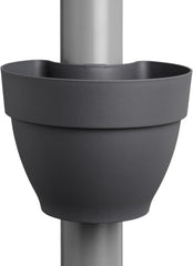 Ghiveci elho Vibia Campana pentru țevi de scurgere, 40 cm, pentru grădină verticală, 100% plastic reciclat, Ø 21,6 x H 16,3 cm, negru/antracit