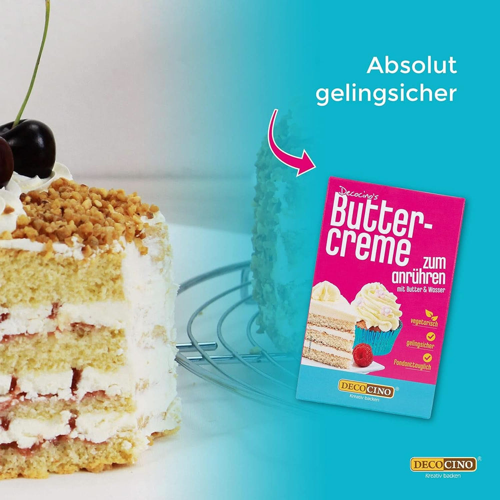 DECOCINO Buttercream Ready Mix (Set de 3 - 3 x 250 grame), pentru glazură, umplere și ornare, ideal pentru prăjituri, creme și torturi Glazuri si Decor Naty Shop