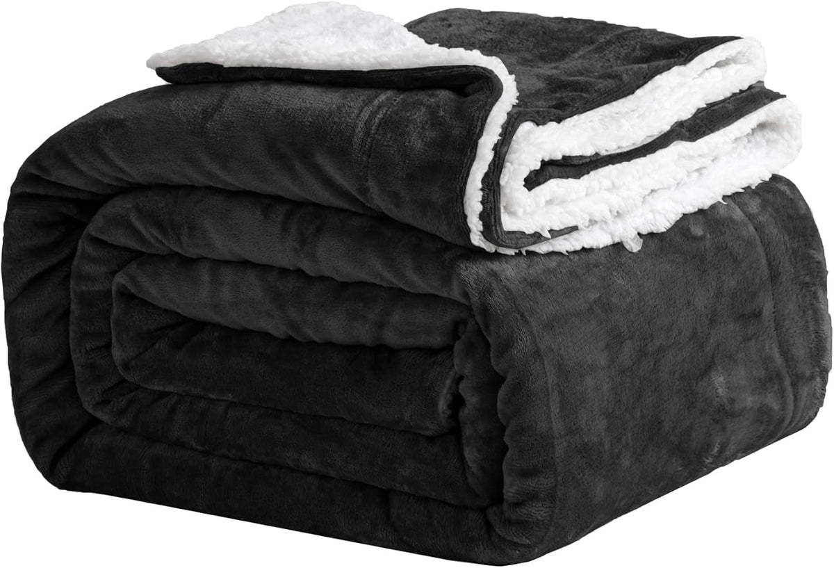 Cosy pătură 150X200Cm negru Fleece pătură Living pătură Sherpa canapea arunca canapea pătură Warm Winter Soft (negru, 150X200Cm) Paturi si Cuverturi Good Nite Negru 150X200Cm