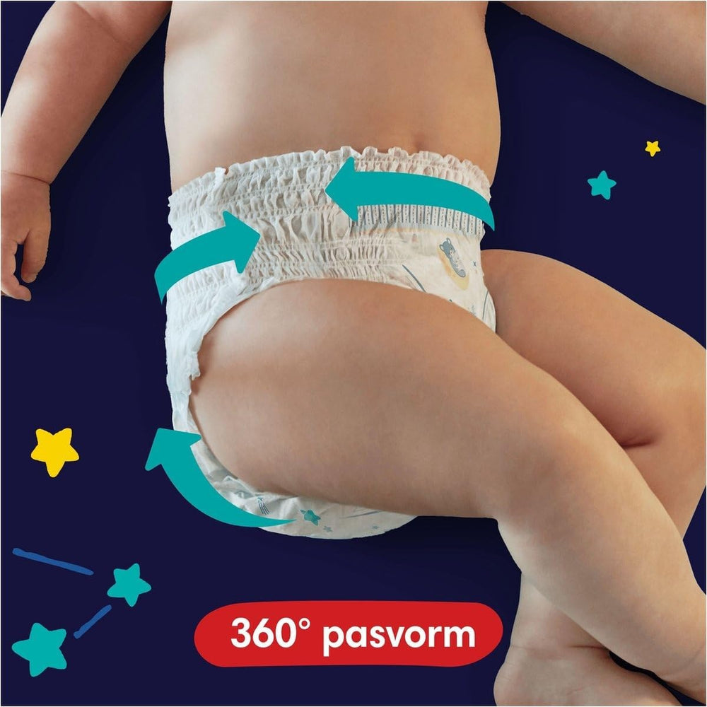 Pampers - Chiloți de noapte antiderapanți pentru bebeluși - Mărimea 6 - Pachet mic - 30 bucăți - 15+ kg