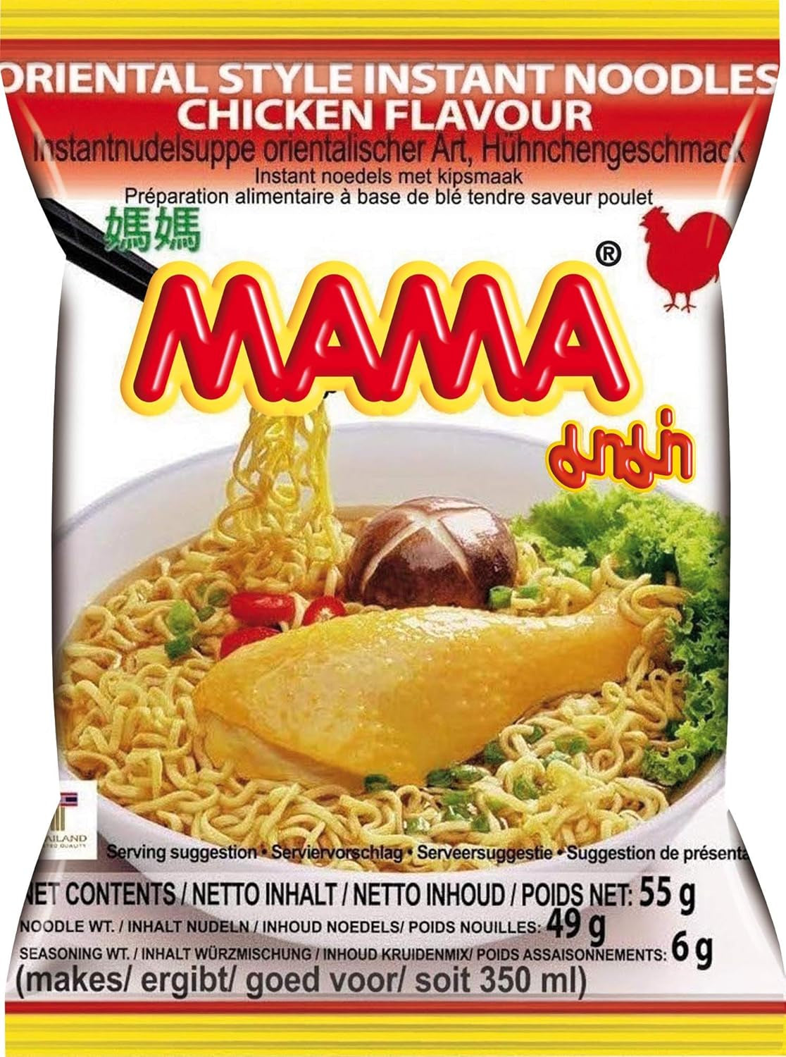 MAMA Tăiței Instant cu Aromă de Pui – Supă de Tăiței Instant în Stil Oriental – Bucătărie Thailandeză Autentică – 24 x 55 g